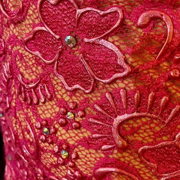 Pink Holt Dress and nude lining with stones and puffy paint - Picture 9 of 12